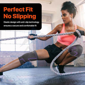 Manchon de compression pour le genou, lot de 2, genouillère pour hommes et femmes, soulagement de la douleur, soutien du genou pour la course à pied et le ménisque - Product Image 5