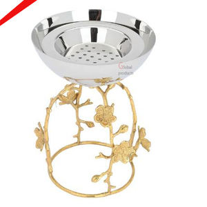 Forma cuadrada acabada en plata superventas con diseño dorado - Product Image 5