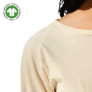 Camiseta con mangas raglán de algodón orgánico para mujer-Natural sin teñir, jersey de 4,3 oz, mangas recortadas, ajuste relajado, suave y transpirable - Product Image 4