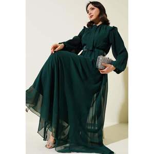 Vestido Manga Plisada Esmeralda - Product Image 1