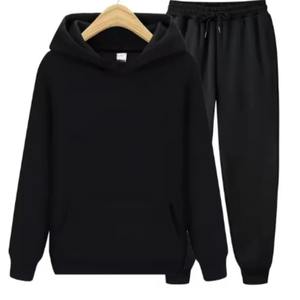 <b>Men</b> Winter Solid Tracksuit Casual <b>Joggers</b> Hooded Sportswear Jackets and Pants 2 Piece Sets 100% Cotton <b>Fleece</b> <b>S</b>-XXXL - Product Image 2