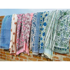 Pareo de algodón estampado a mano para verano, conjunto de 5 piezas para cubrir el traje de baño, con teñido vegetal y tela transpirable - Product Image 5