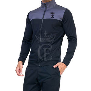 ชุดวอร์มเข้ารูปสำหรับผู้ชาย OEM ชุดวอร์มเข้ารูปแขนยาวผ้าฝ้าย100% น้ำหนักเบาดีไซน์ด้านบนมีลวดลายสีพื้นสำหรับฤดูหนาว - Product Image 3