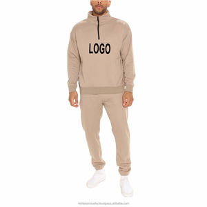 Conjunto de sudadera con capucha y Jogger deportivo para hombre con logotipo personalizado OEM, chándal de entrenamiento a prueba de viento de alta calidad con cuello con capucha estampado - Product Image 1