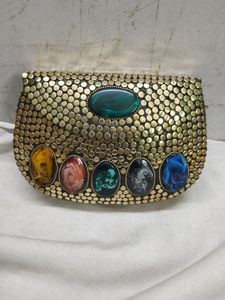 กระเป๋าคลัทช์โลหะสำหรับออกงานปาร์ตี้ทรงเรขาคณิตทำจากเพชรของผู้หญิงของขวัญวันคริสต์มาสสำหรับผู้หญิง/เด็กผู้หญิง - Product Image 3