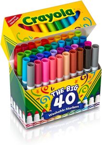 Marqueurs lavables Crayola Ultra Clean (40 pièces), marqueurs colorés à pointe large pour enfants, ensemble de marqueurs pour livre de coloriage et art, cadeaux pour enfants - Product Image 5