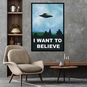 Modern 'I Want to Believe' UFO <b>Poster</b> Made of High Quality Paper - Product Image 2