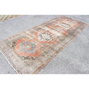 พรมขนาด 4.8x12.2 ฟุต, พรมวินเทจตุรกี, พรมขนสัตว์ลายทางสีแดงน้ำเงิน - Product Image 2