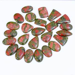 Belle pierre précieuse naturelle Unakite Jasper Cabochon de pierres précieuses en vrac Vente en gros Lot de pierres précieuses naturelles en forme de mélange pour la fabrication de bijoux - Product Image 1