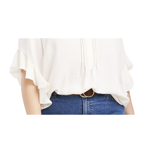 Camicetta Lunga in Chiffon da Donna Vince Camuto con Maniche a Volant, Taglia XL, Bianca Ricamata, Top da Ufficio per Lavoro, Stagione Autunnale - Product Image 3