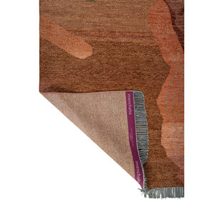 Alfombras de Lana Anudadas a Mano de Gran Tamaño Manchaha, Diseño Abstracto Rojo Naranja para el Hogar, Pasillo, Rectangulares, Diseño 3D, Viscosa para Adolescentes - Product Image 5