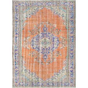 Tapis en laine noué à la main de grande taille, motif médaillon rouge et orange, pour salon, couloir rectangulaire - Pae-2871 - Product Image 1