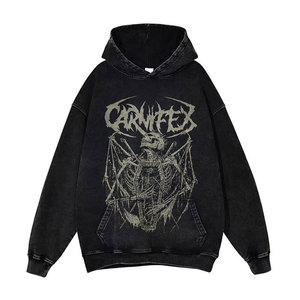 Men Custom Rhinestone Sublimation Hoodies DTG DTF Printed Sweatshirt Streetwear Oversized Pullover Factory Supply - Product Image 1