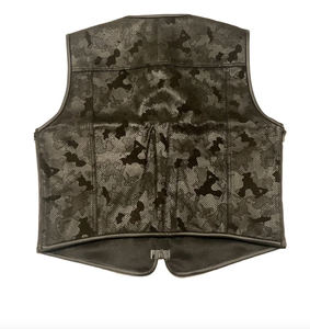 <b>MENS</b> CROCODILE and SNAKE EMBOSSED LEATHER Motorcycle <b>Vest</b> Black White Cowhide Biker <b>Vest</b> With Custom logo in Wholesale - Product Image 5