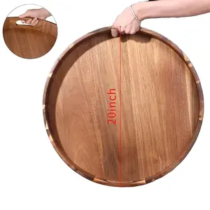 Plateau de service en bois pour table à manger, décoration intérieure et cuisine - Product Image 1