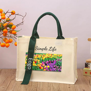 Vente en gros de fleurs sauvages personnalisées, sac fourre-tout en toile, sac carré en toile en coton fabriqué au Viet Nam - Product Image 4