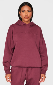Sweat-shirt à capuche d'hiver uni et ample pour femme et couple, en coton pur, surdimensionné, personnalisé, en molleton lourd - Product Image 4