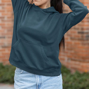 Buena calidad, gran oferta, jersey en blanco de gran tamaño, Sudadera con capucha para mujer, sudadera de manga larga de lana gruesa de talla grande para Otoño e Invierno - Product Image 2