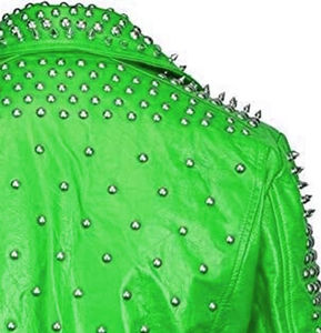 Veste en cuir cloutée pour hommes, style rock punk, avec col montant pour motards et coureurs, service OEM disponible - Product Image 5