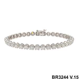 Bracelet de tennis luxueux en or 14 carats avec diamants taillés 7.98 carats Bracelets en diamant élégants Bracelets - Product Image 6