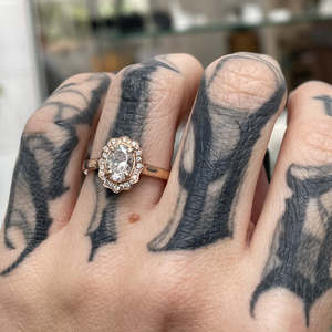 Original 1.65 CTW <b>Oval</b> Cut <b>Moissanite</b> <b>Engagement</b> <b>Ring</b> Halo 1.65 CTW Rose Gold Diamond Bridle <b>Ring</b> Bezel Set Wedding <b>Ring</b> Parties - Product Image 5