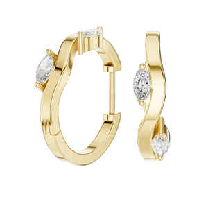 Boucles d'oreilles en diamant CVD cultivé en laboratoire 0,25 CT VVS-VS-EF, or 18 carats, 14 carats, 10 carats et argent 925, or rose, or jaune, or blanc et moissanite - Product Image 5