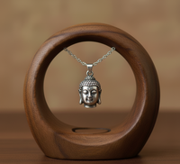 Pendentif Bouddha en argent sterling 925 avec labradorite, plaqué or rhodié, chaîne minimaliste tendance, idéal pour le quotidien, cadeau