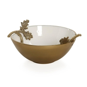 BOL DE PUCE ET DE PLONGÉE FINI OR ET BLANC DÉCORATIF DESIGN UNIQUE FABRIQUÉ EN INDE BOL EN MÉTAL FABRIQUÉ À LA MAIN AVEC ÉMAIL FINI - Product Image 6