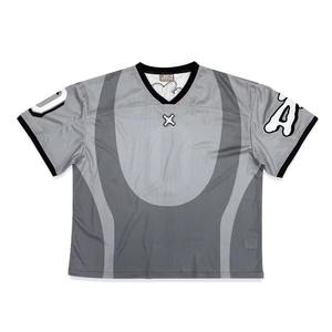 เสื้อฟุตบอลอเมริกันสำหรับผู้หญิงแบบใหม่เสื้อออกกำลังกายแขนสั้นโอเวอร์ไซส์ออกแบบได้ตามต้องการดีไซน์ไม่เหมือนใคร - Product Image 5