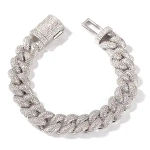 Bracciale uomo di moda Hip Hop con diamanti in argento 925 Sterling, braccialetto di lusso con diamanti in Moissanite, regalo di anniversario