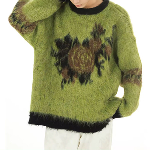 Pull tendance 2026 pour homme, personnalisez votre propre streetwear, jersey en mohair à manches longues, jersey en mohair - Product Image 2