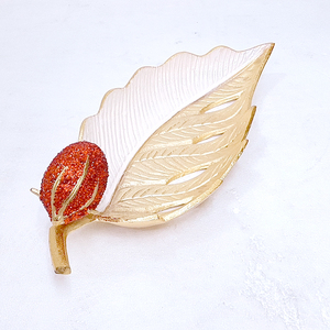 Shiny Polished Free Golden Plated Leaf Shape Design Decorative <b>Bowl</b> Stainless Steel Brass Metal Table Ware <b>Bowl</b> - Product Image 2