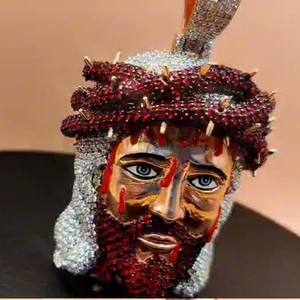 Pendentif Moissanite cultivé en laboratoire glacé certifié IGI personnalisé hommes Hip Hop jésus 925 breloque en argent bijoux fins - Product Image 5