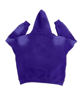 Vêtements décontractés Survêtement évasé lourd délavé à l'acide Jogging à jambe droite Ensembles de survêtements à capuche et de pantalons de survêtement en détresse - Product Image 3