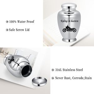 Urna de motocicleta de acero inoxidable para cenizas humanas para mujeres, hombres, urnas funerarias decorativas para cenizas, recuerdo, urna de tamaño personalizado - Product Image 4