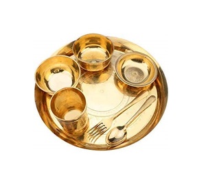 ชุดอาหารค่ำทองเหลืองชุดเครื่องใช้บนโต๊ะอาหารตกแต่งใหม่ชุดรับประทานอาหารทองเหลืองปรับขนาดและลดได้ - Product Image 5