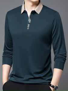 Nouveau Polo Homme en Polyester de Haute Qualité, Manches Longues, Respirant, Jersey Uni, Personnalisable, Quatre Saisons - Product Image 6