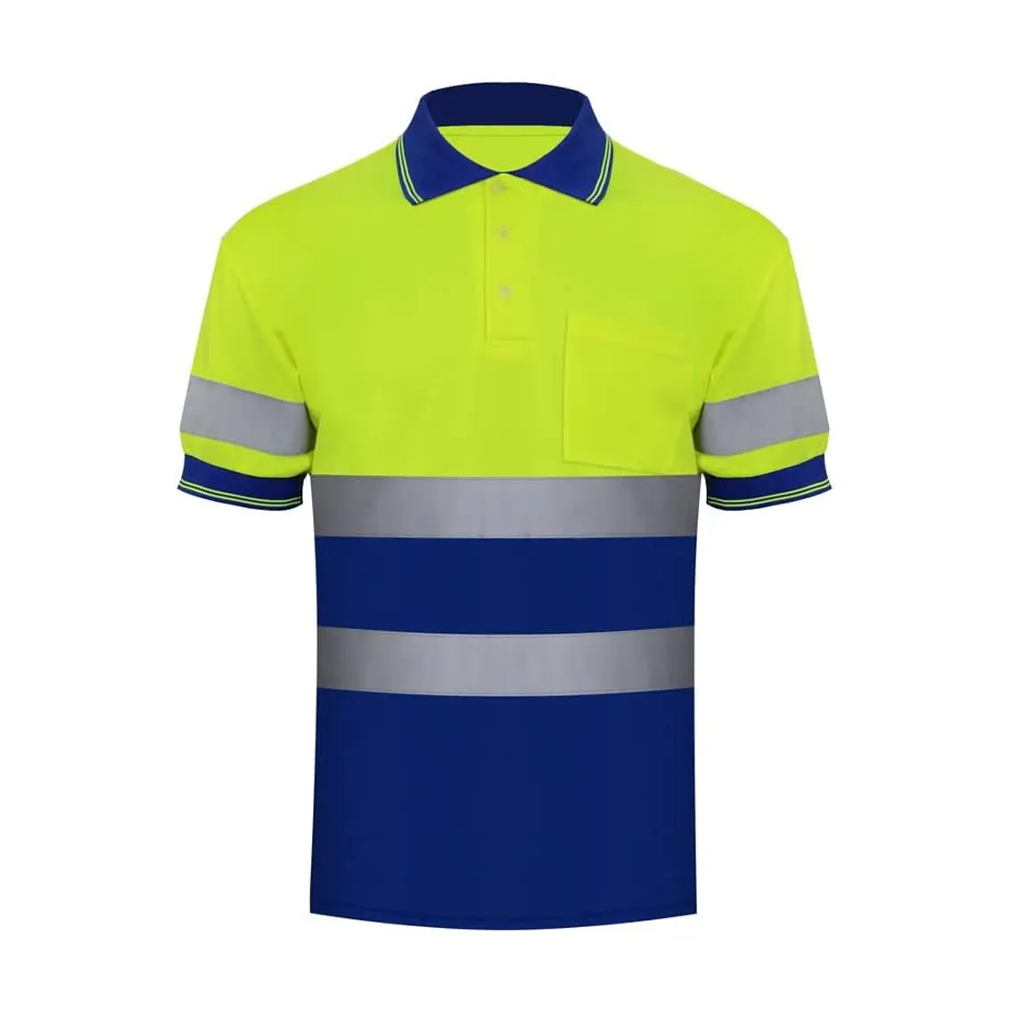 High Visibility Protective Reflective Safety Polo Hi Vis Reflective Safety Work Shirt Mens Workwear Polo Shirt