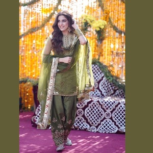 WS INTERNATIONAL farshi salwar robe du Pakistan et d'Inde Ethnique Costume en Soie Vente à Chaud Designer Shalwar Kameez Robe 5 - Product Image 5