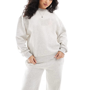 Article tendance unique, survêtement pour femme en coton 100%, imprimé à l'écran personnalisé, 2 pièces, sweat-shirt en molleton ample de style hip-hop - Product Image 6