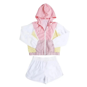 OEM 100% Nylon Windbreaker 2 piezas Color Block Jacket & Jogger Set Streetwear Nylon Windbreaker Chándal para hombres - Product Image 4