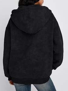 Sweats à capuche élégants à fermeture éclair délavés à l'acide Hommes Logo personnalisé Surdimensionné Streetwear Sportswear Sweats à capuche zippés Vente en gros - Product Image 4