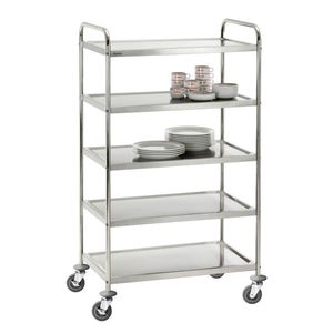 Chariot de service multifonctionnel Bartscher 300065 en acier inoxydable avec des étagères et des rayonnages de rangement efficaces - Product Image 1