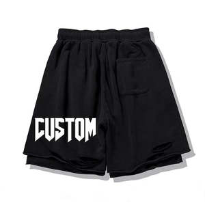 Shorts de sport pour homme avec logo personnalisé, style décontracté et tendance, taille haute élastique, 100% polyester tricoté, imperméable et respirant - Product Image 6