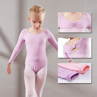 Justaucorps de danse et de gymnastique pour filles, en coton et élasthanne, à manches longues, taille élastique, personnalisable, pour l'entraînement