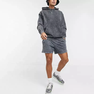 ชุดลำลองสองชิ้นสำหรับผู้ชาย เสื้อฮู้ดดี้และกางเกงขาสั้น ทรงหลวม สไตล์สตรีทแวร์ ลุคสบายๆ สไตล์วินเทจ พร้อมฮู้ด - Product Image 6