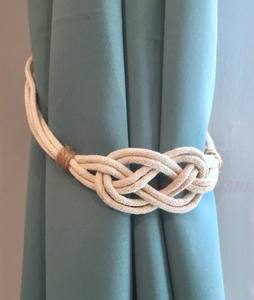 Sujetadores de Cortinas con Nudo Náutico: Sujetadores de Cortinas de Cuerda de Algodón, Sujetador de Cortinas con Nudo Azul Real, Tope de Puerta Hecho a Mano - Product Image 3
