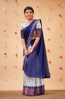 Nouveau Design Tendance Super Pure Zari Zig Zag Cuivre Tissage Moitié et Moitié Cuivre Lehenga Saree pour Femme