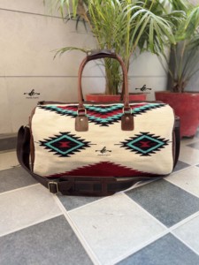 กระเป๋าเดินทางขนาดใหญ่ทำจากหนังแท้แบบวินเทจสไตล์แอซเท็ก - Product Image 3