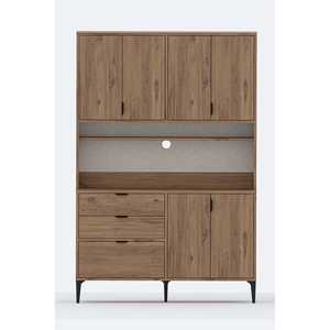 Harmony Maxi 7 Kapakl Design Moderne 2 tiroirs Meuble de Cuisine Studio Marron - Product Image 3